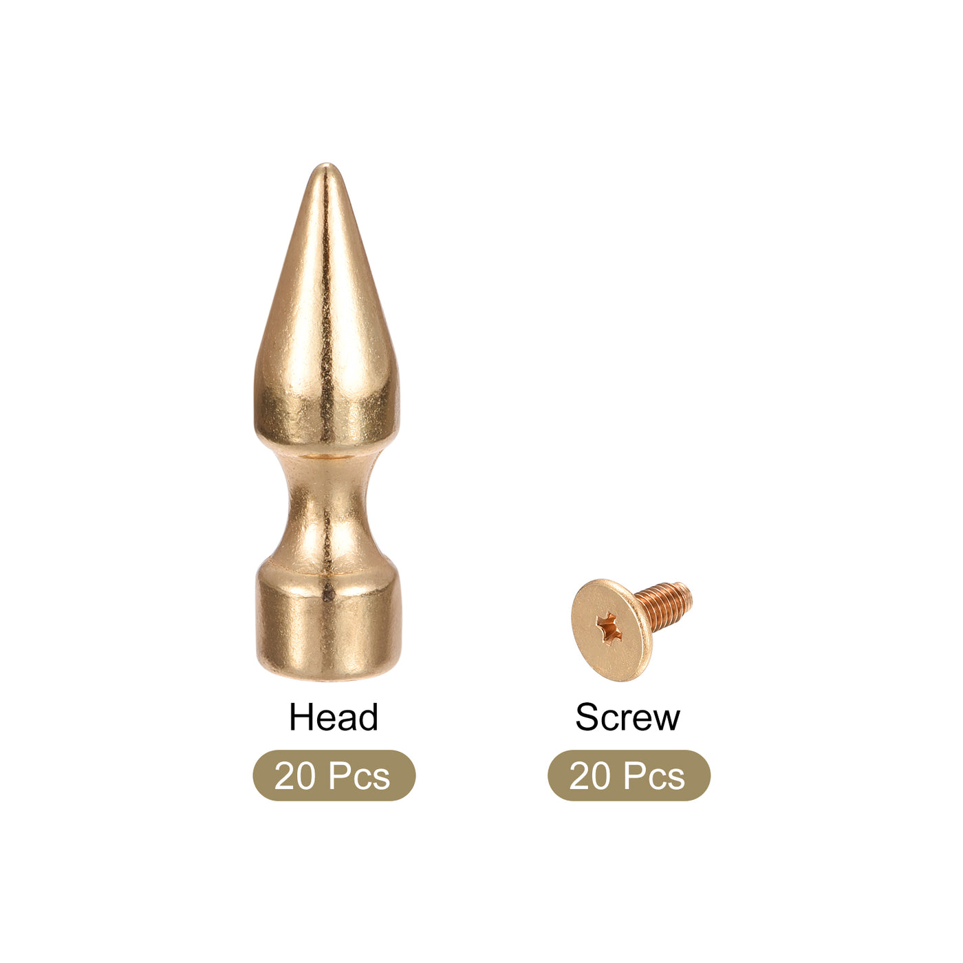 Uxcell Uxcell 10x35mm Screw Back Rivets, 20 Sets Solid Leather Studs for DIY Gold Tone
