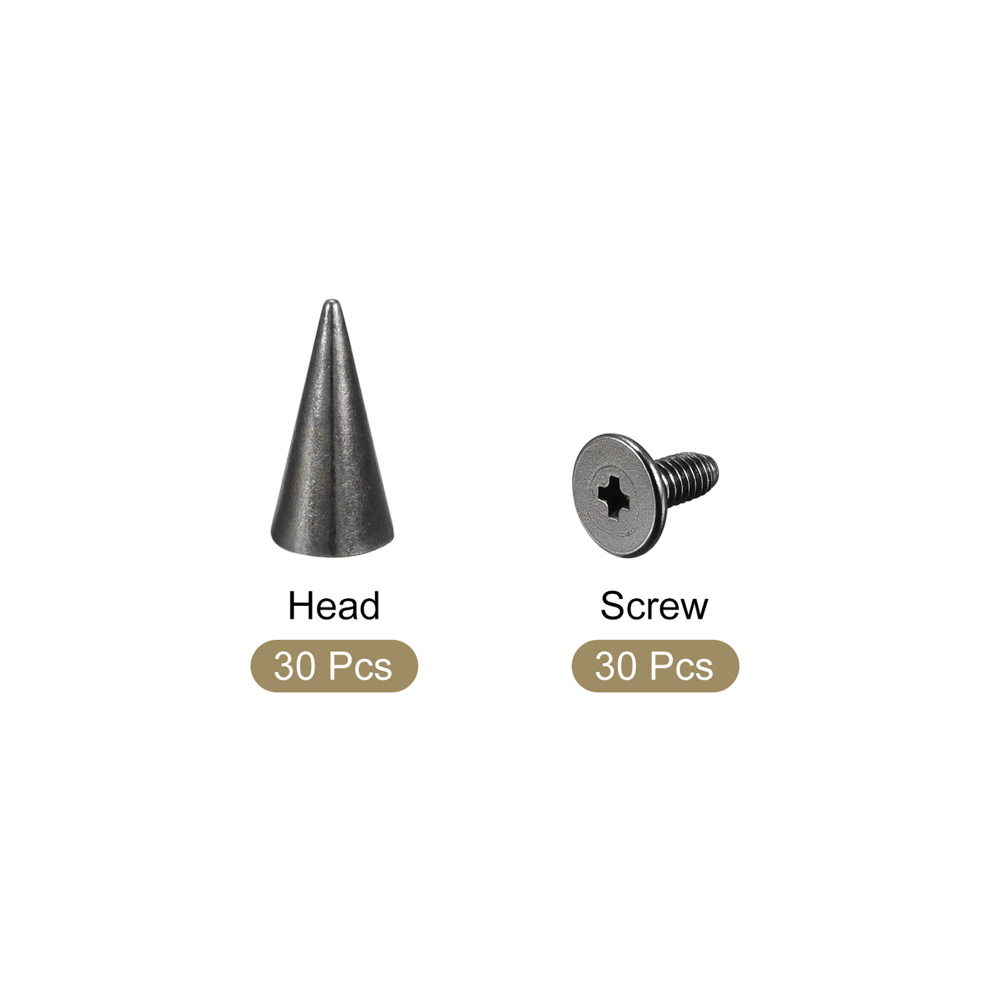 Uxcell Uxcell 6x12mm Screw Back Rivets, 20 Sets Solid Leather Studs for DIY Black