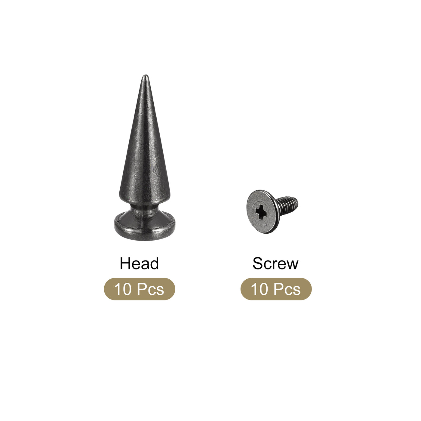 Uxcell Uxcell 10x26mm Screw Back Rivets, 30 Sets Solid Leather Studs for DIY Black