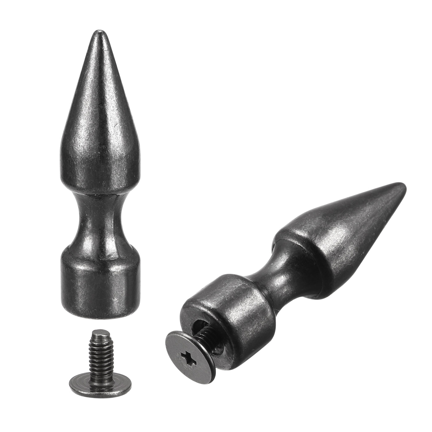 Uxcell Uxcell 10x35mm Screw Back Rivets, 15 Sets Solid Leather Studs for DIY Black