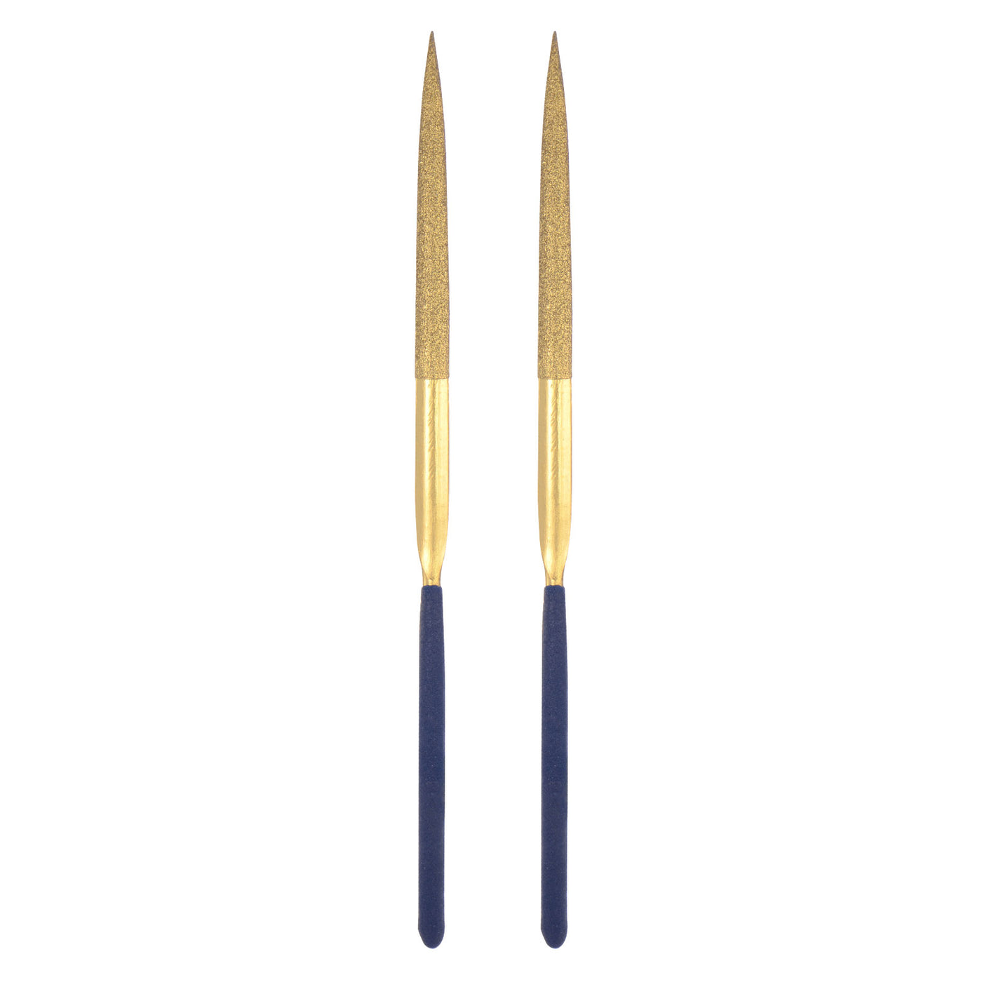 Uxcell Uxcell 5mm x 180mm Titanium Coated Half Round Diamond Needle Files with TPU Handle 2pcs