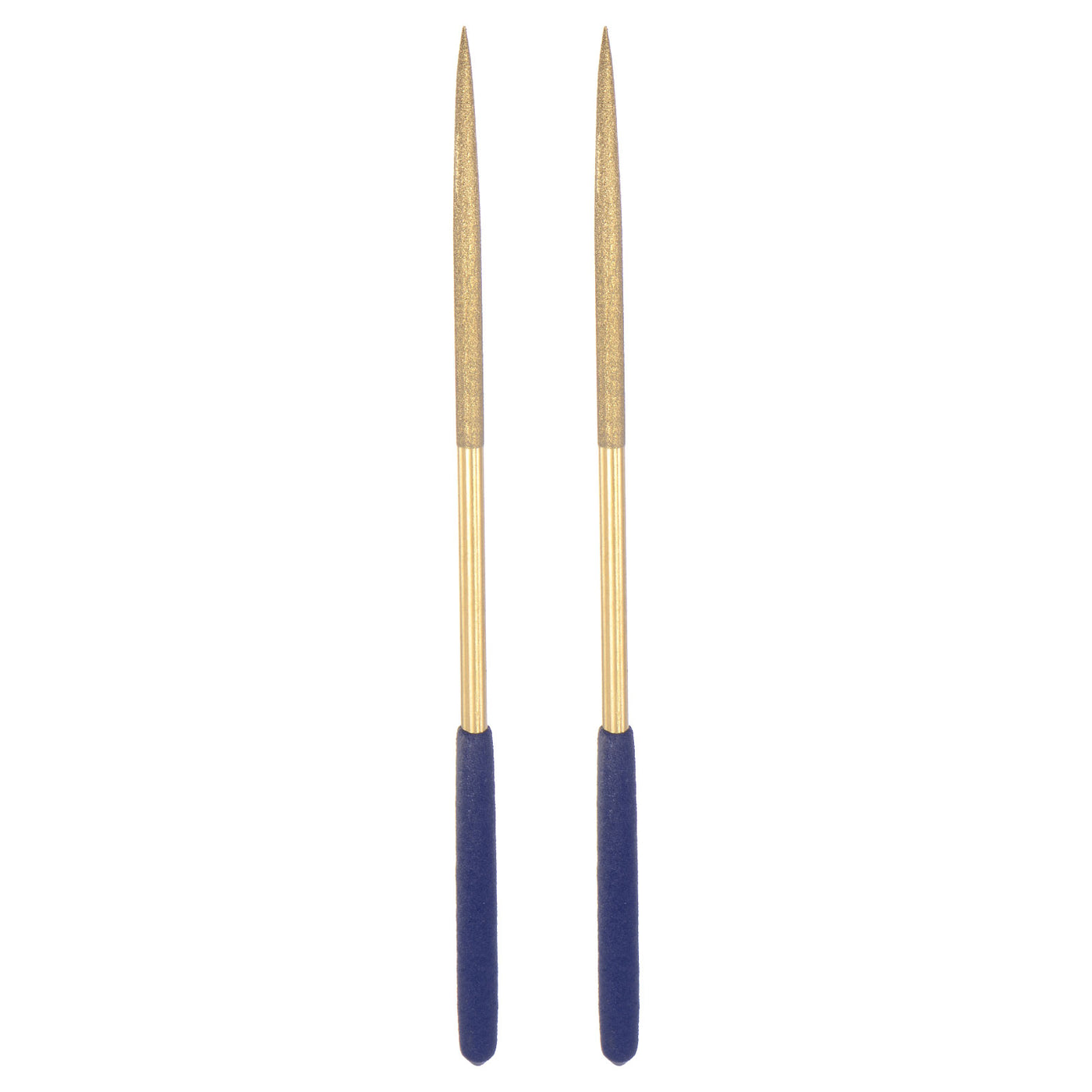Uxcell Uxcell 5mm x 180mm Titanium Coated Round Diamond Needle Files with TPU Handle 2pcs