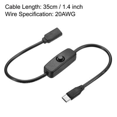Harfington USB Type C Male to Female Extension Cord with 304 Switch