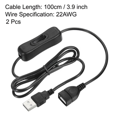 Harfington USB Cable with ON/Off Switch, USB Male to Female Extension Cord for LED Strip