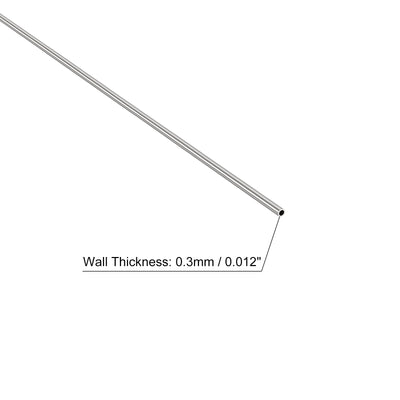 Harfington Uxcell 304 Stainless Steel Round Tube 2mm OD 0.15mm Wall Thickness 300mm Length 2 Pcs