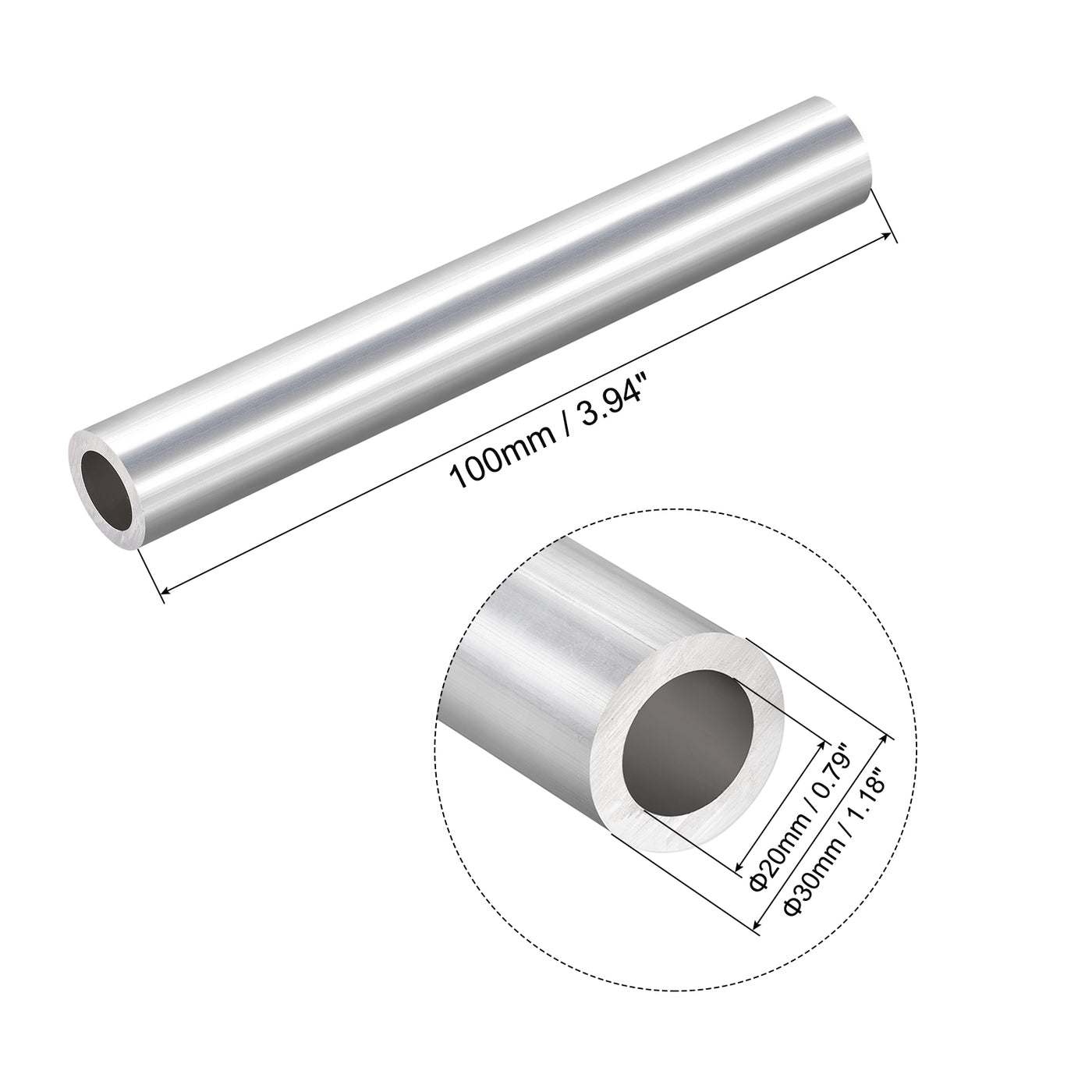 Harfington 6063 Aluminum Tubing Seamless Straight Pipes Tube