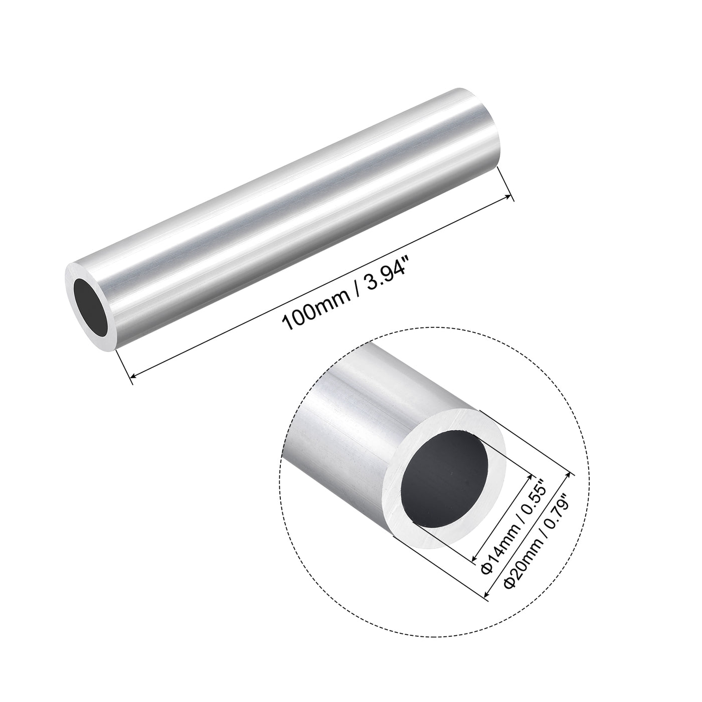 Harfington 6063 Aluminum Tubing Seamless Straight Pipe Tubes