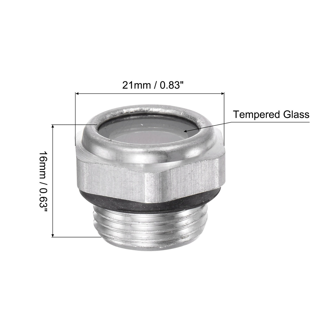 Uxcell Uxcell Air Compressor Oil Level Gauge Sight Glass G1/2" Male Thread Aluminum