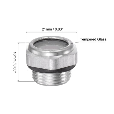 Harfington Uxcell Air Compressor Oil Level Gauge Sight Glass G1/2" Male Thread Aluminum