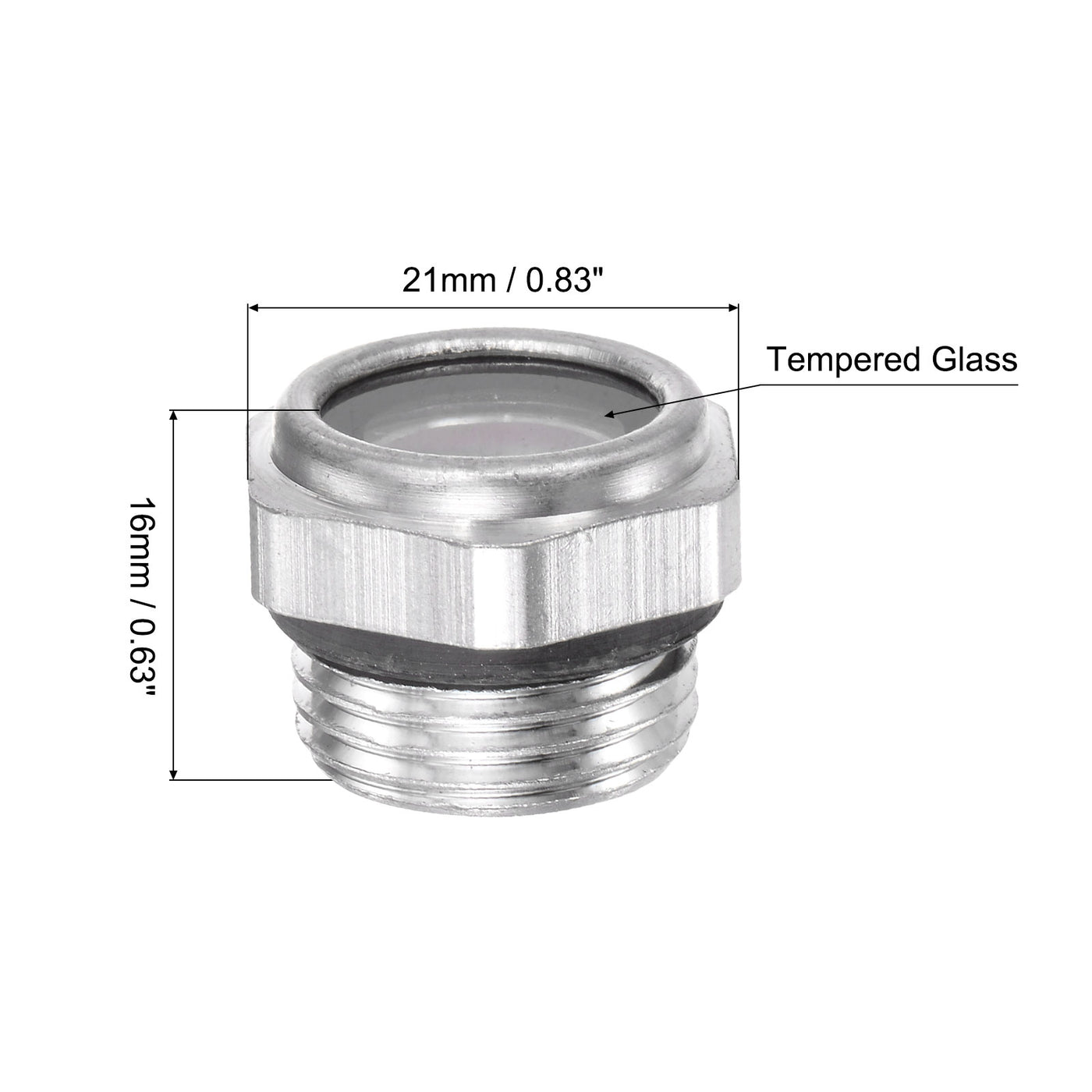 Uxcell Uxcell Air Compressor Oil Level Gauge Sight Glass M33x2mm Male Thread Aluminum