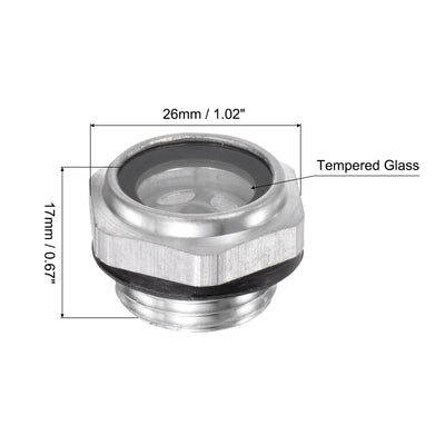 Harfington Uxcell Air Compressor Oil Level Gauge Sight Glass G1/2" Male Thread Aluminum