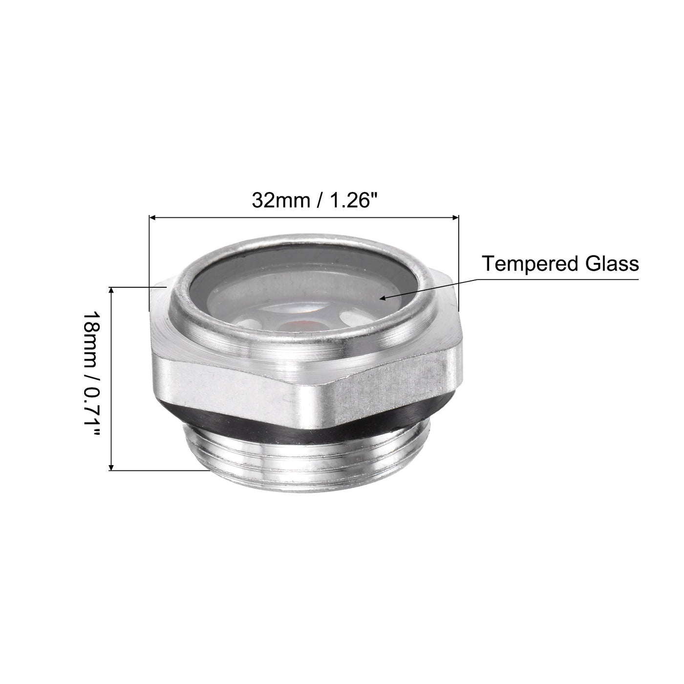 Uxcell Uxcell Air Compressor Oil Level Gauge Sight Glass M24x1.5mm Male Thread Aluminum