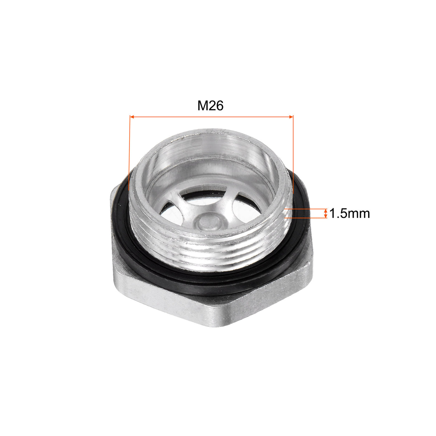 Uxcell Uxcell Air Compressor Oil Level Gauge Sight Glass M24x1.5mm Male Thread Aluminum