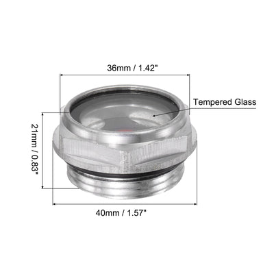 Harfington Uxcell Air Compressor Oil Level Gauge Sight Glass M33x2mm Male Thread Aluminum