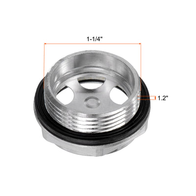 Harfington Uxcell Air Compressor Oil Level Gauge Sight Glass G1-1/2 Male Thread Aluminum 2Pcs