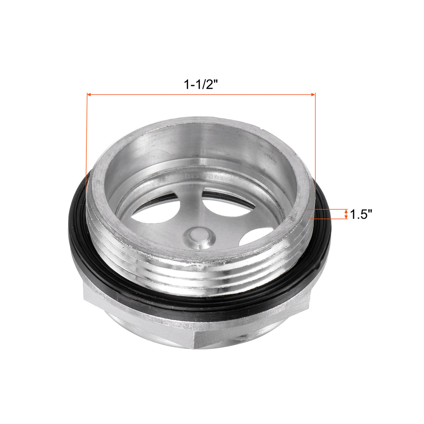 Uxcell Uxcell Air Compressor Oil Level Gauge Sight Glass G1-1/2 Male Thread Aluminum 2Pcs