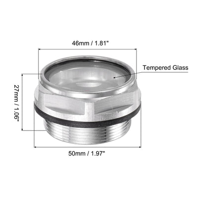 Harfington Uxcell Air Compressor Oil Level Gauge Sight Glass M42x1.5mm Male Thread 27mm Height