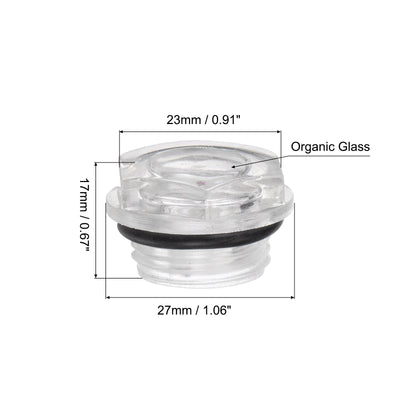 Harfington Uxcell Air Compressor Oil Level Gauge Sight Glass G1/2 Male Threaded Plexi-glass