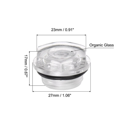 Harfington Uxcell Air Compressor Oil Level Gauge Sight Glass M20x1.5mm Male Threaded  Glass