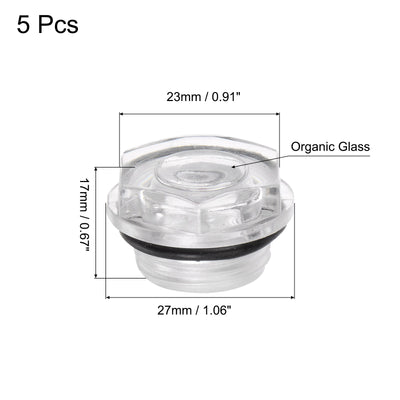 Harfington Uxcell Air Compressor Oil Level Gauge Sight Glass M18x1.5mm Male  Glass 5Pcs