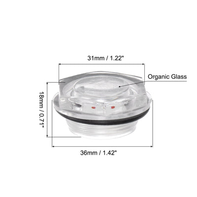 Harfington Uxcell Air Compressor Oil Level Gauge Sight Glass M30x1.5mm Male Threaded  Glass