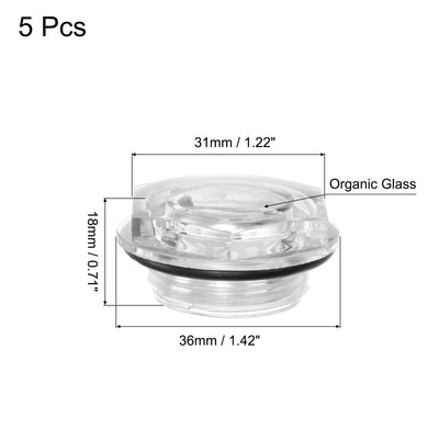 Harfington Uxcell Air Compressor Oil Level Gauge Sight Glass G3/4 Male Plexi-glass 5Pcs