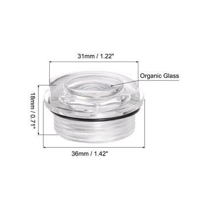 Harfington Uxcell Air Compressor Oil Level Gauge Sight Glass M30x1.5mm Male Threaded  Glass