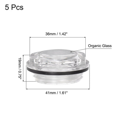 Harfington Uxcell Air Compressor Oil Level Gauge Sight Glass G3/4 Male Plexi-glass 5Pcs