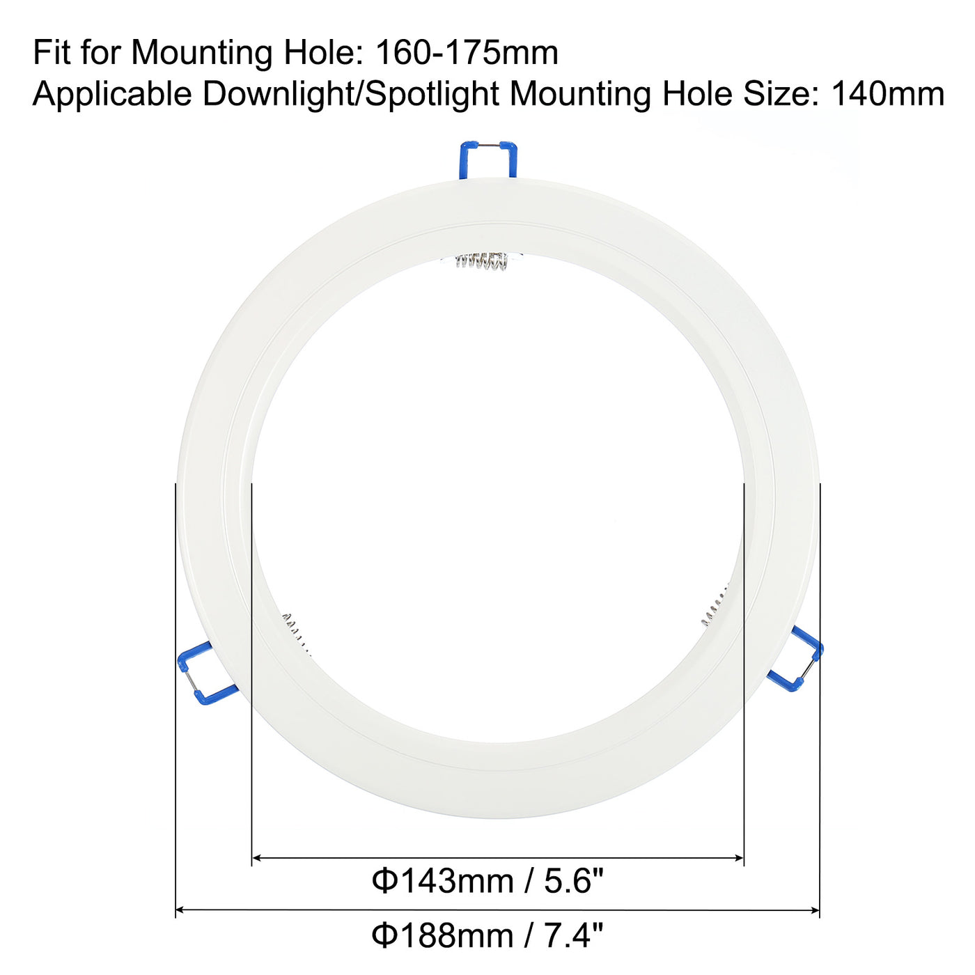 Harfington Inner Dia. Light Trim Ring, Aluminum Alloy Circular Light Cover Lighting Fixture for Ceiling Wall Recessed Can Downlights