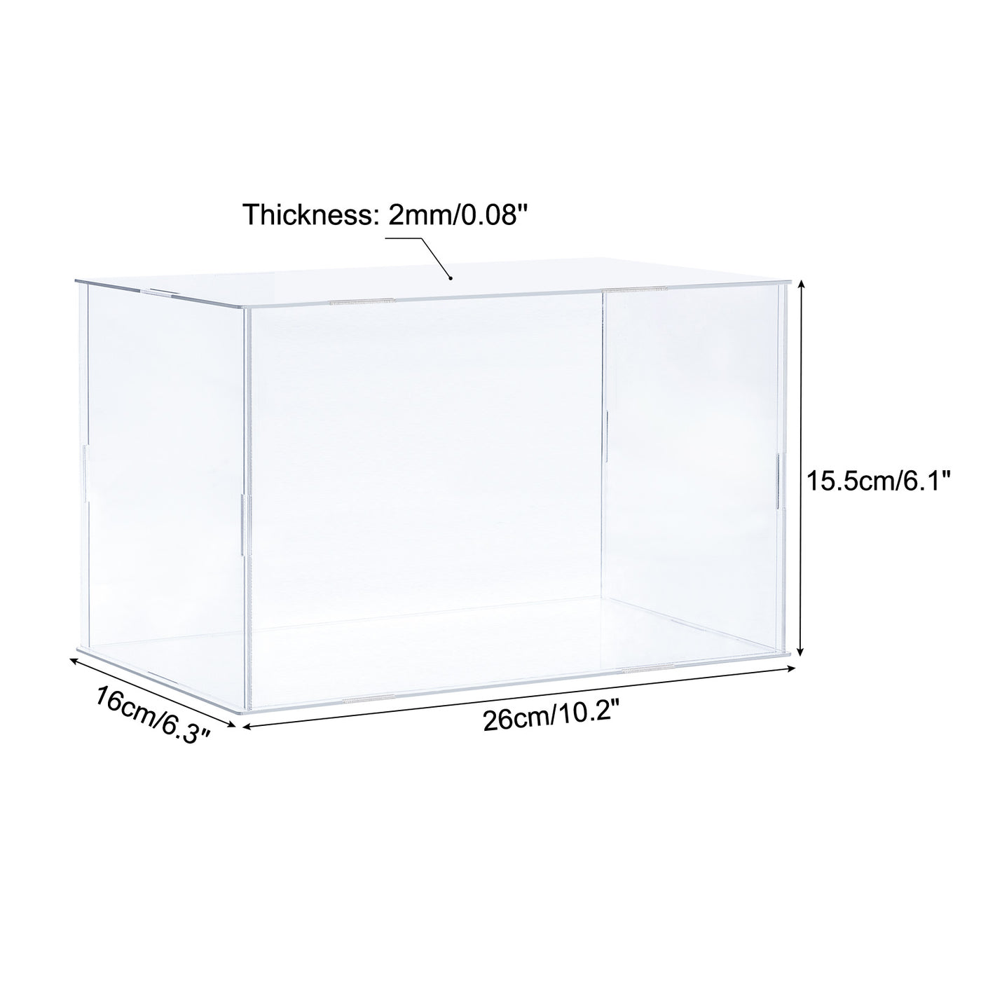 Harfington Acrylic Display Case Plastic Box Cube Storage Box Assemble Dustproof Showcase for Collectibles Item