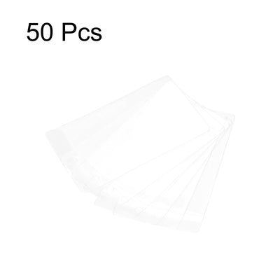 Harfington PVC Plastic Tags Bag,for Luggage Clothes Tags,35 x 85mm with Hole Clear 50Pcs