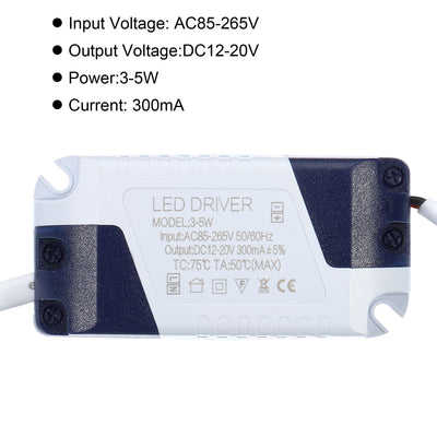 Harfington Uxcell LED Driver AC Output DC Male Connector Transformer