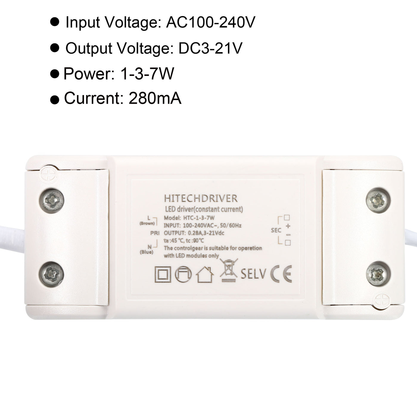 Harfington LED Driver, Output DC Male Connector Constant Current Rectifier Transformer External Power Supply Ceiling Lamps