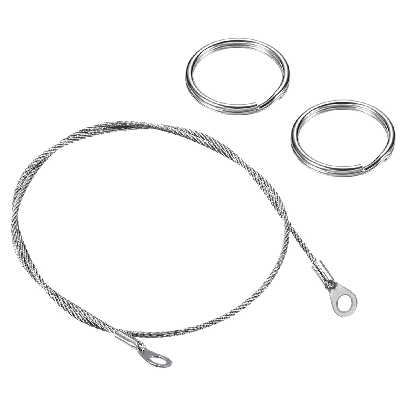 Harfington Stainless Steel Lanyard Cable Ropes with Key Ring