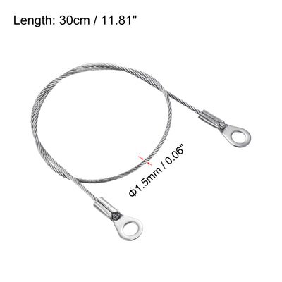 Harfington Stainless Steel Lanyard Cable Eyelets Ended Security Wires Rope with Key Ring Keychain
