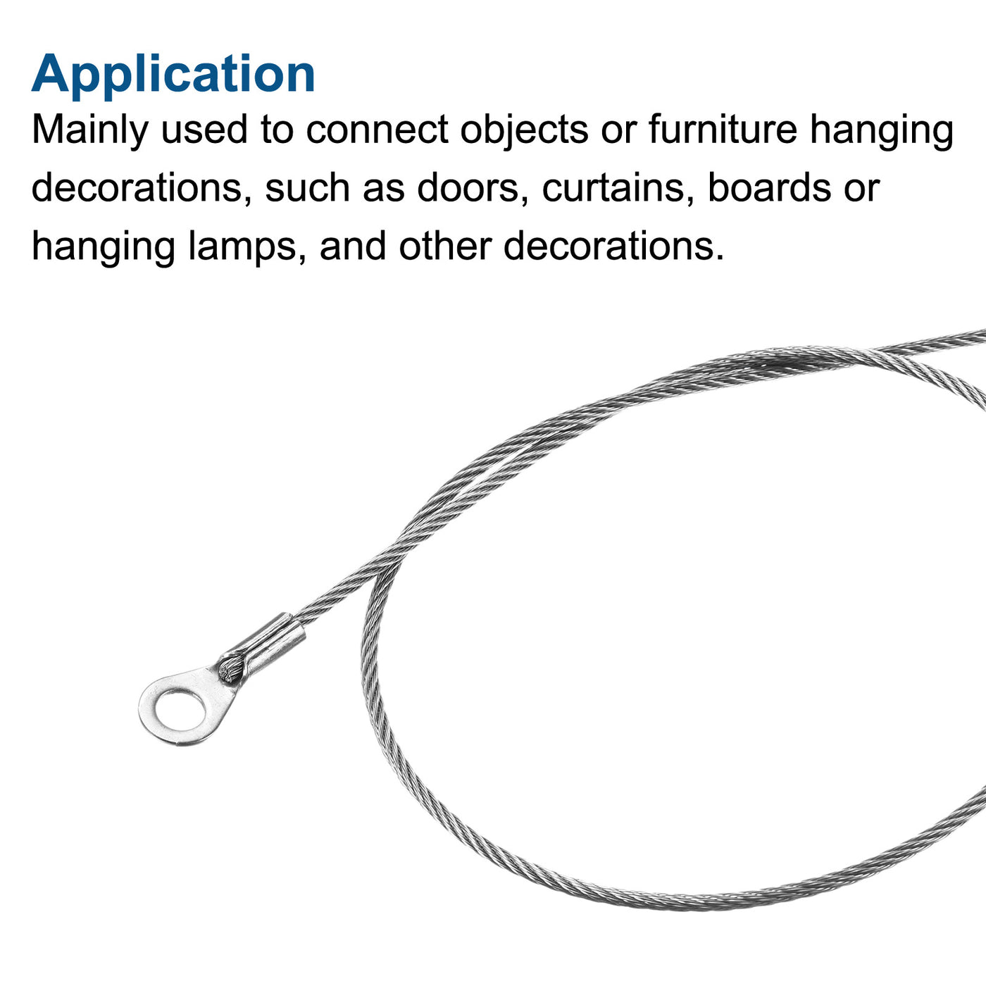 Harfington Stainless Steel Lanyard Cable Eyelets Ended Security Wire Ropes