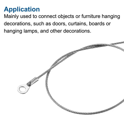 Harfington Stainless Steel Lanyard Cables Eyelets Ended Security Wire Rope
