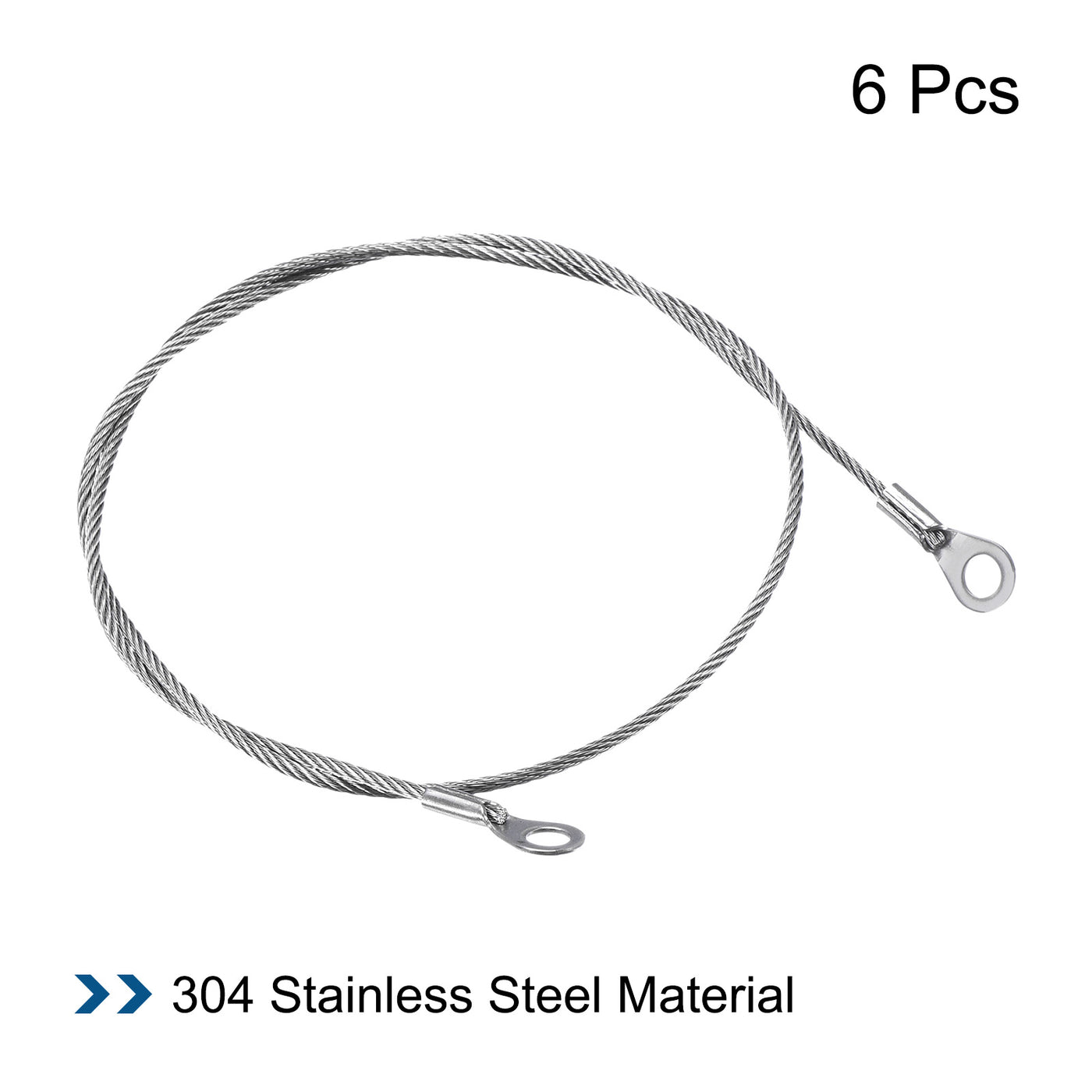 Harfington Stainless Steel Lanyard Cable Eyelets Ended Security Wires Rope