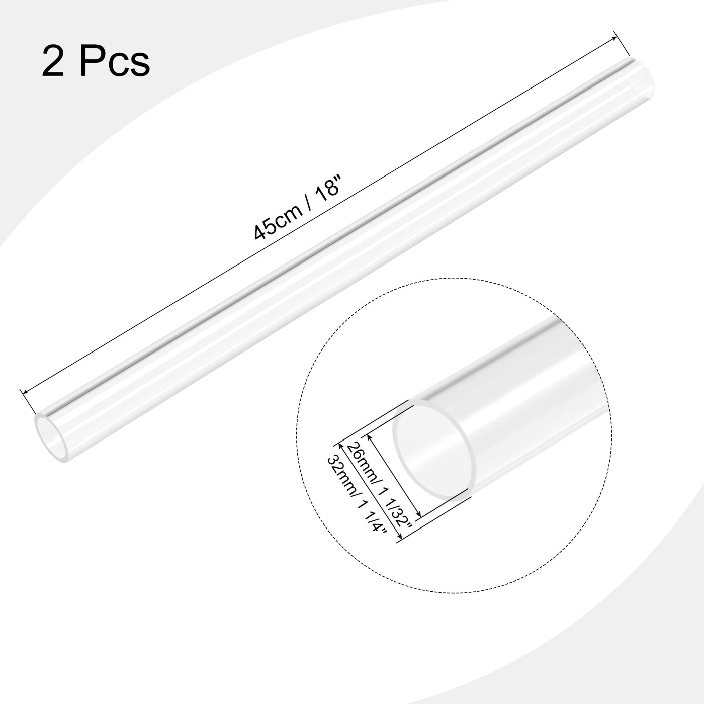 Harfington Acrylic Pipe Round Tubes for Lamps and Lanterns Water Cooling System