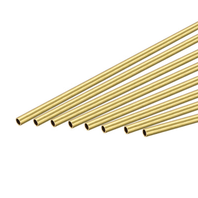 Harfington Uxcell Brass Round Tube 1.2mm OD 0.25mm Wall Thickness 300mm Length Pipe Tubing 8 Pcs