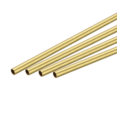 Harfington Uxcell Brass Round Tube 9.5mm OD 0.25mm Wall Thickness 300mm Length Pipe Tubing 4 Pcs