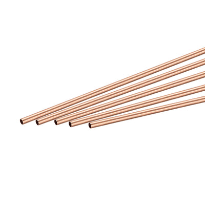 Harfington Uxcell Copper Round Tube 2.5mm OD 0.25mm Wall Thickness 200mm Length Pipe Tubing 5 Pcs