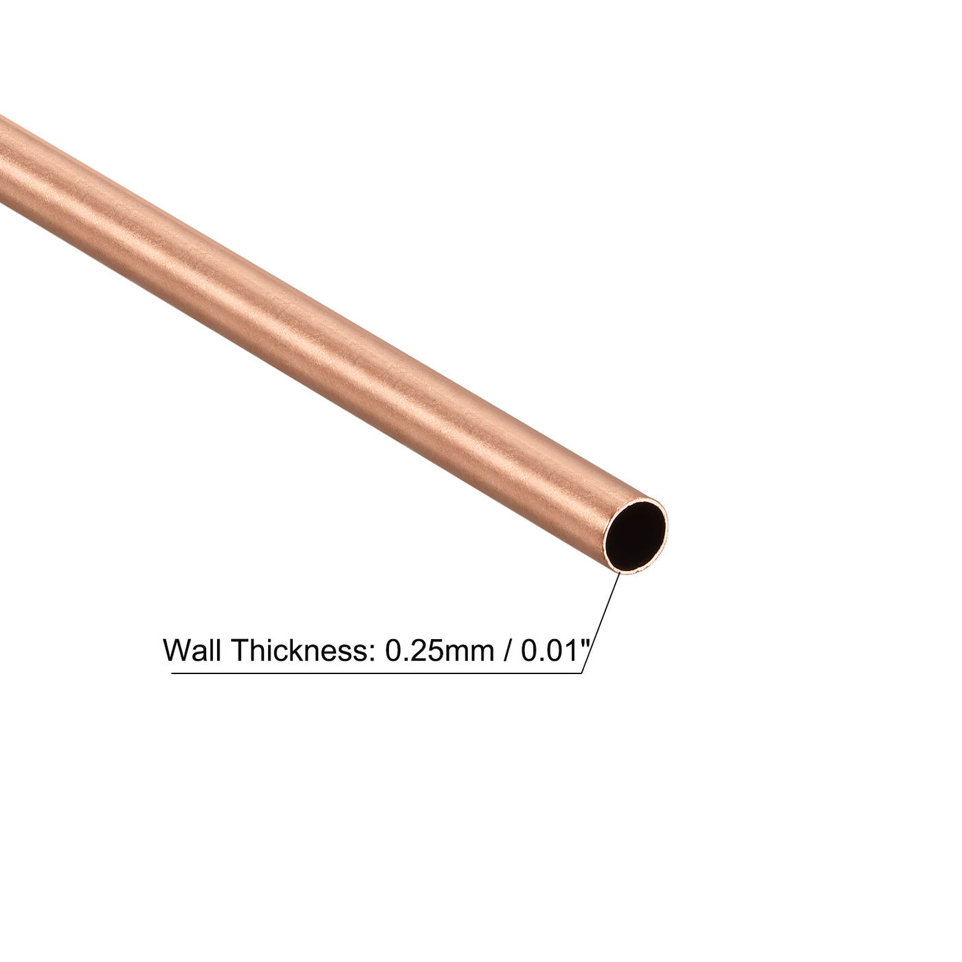 Uxcell Uxcell Copper Round Tube 3.5mm OD 1mm Wall Thickness 300mm Length Pipe Tubing 3 Pcs