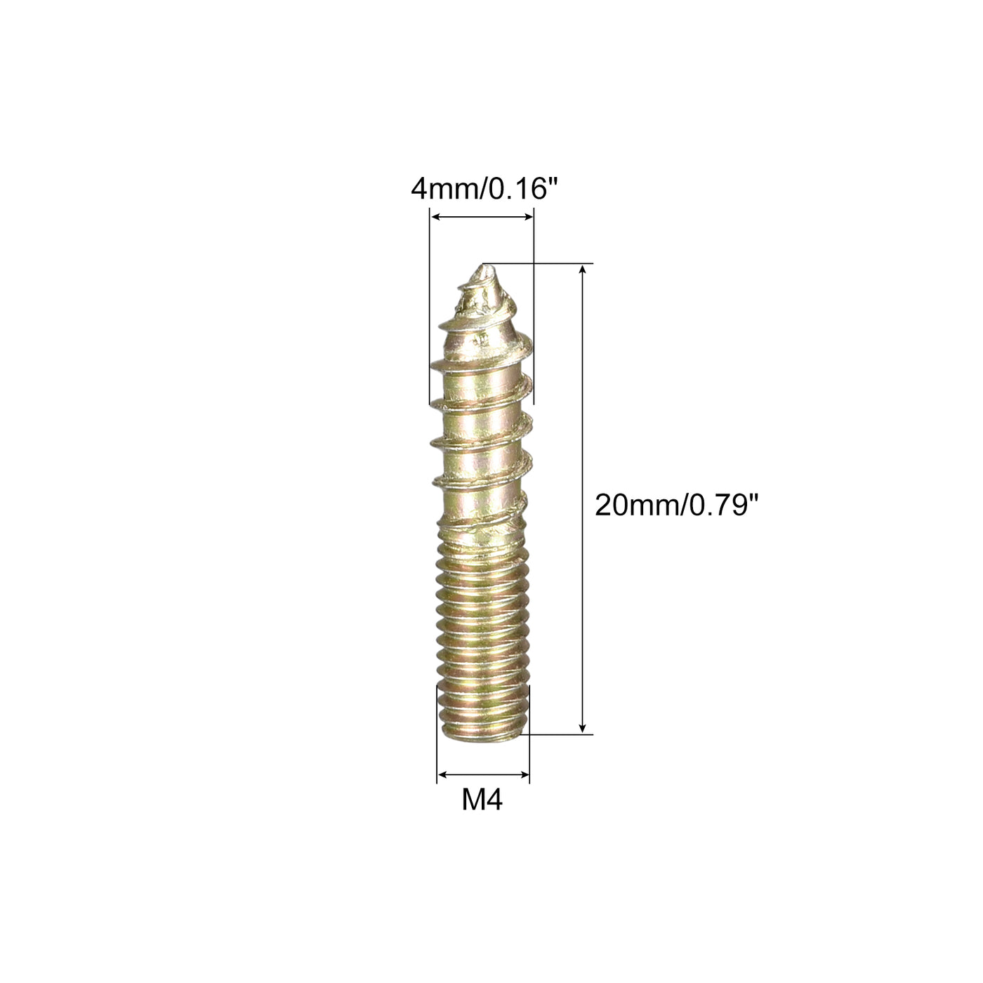 Uxcell Uxcell M8x50mm Hanger Bolts, 12pcs Double Ended Thread Dowel Screws for Wood Furniture