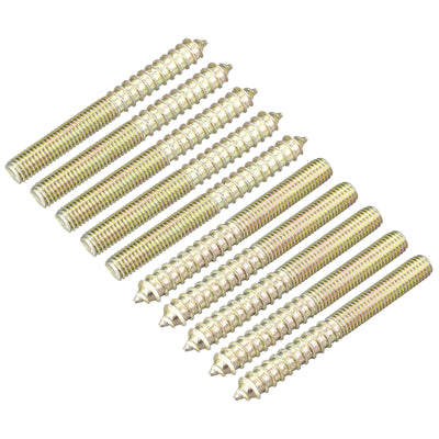 Harfington Uxcell M8x80mm Hanger Bolts, 48pcs Double Ended Thread Dowel Screws for Wood Furniture