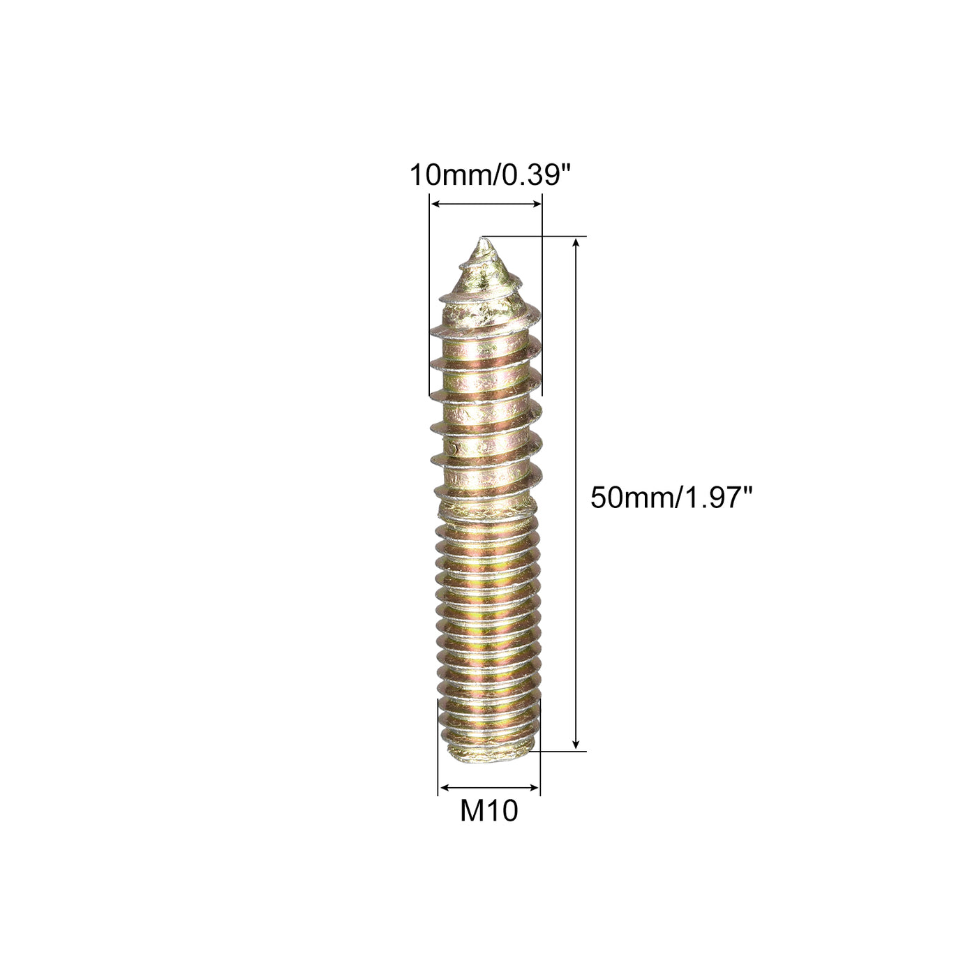 Uxcell Uxcell M8x80mm Hanger Bolts, 48pcs Double Ended Thread Dowel Screws for Wood Furniture