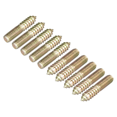 Harfington Uxcell M8x80mm Hanger Bolts, 48pcs Double Ended Thread Dowel Screws for Wood Furniture