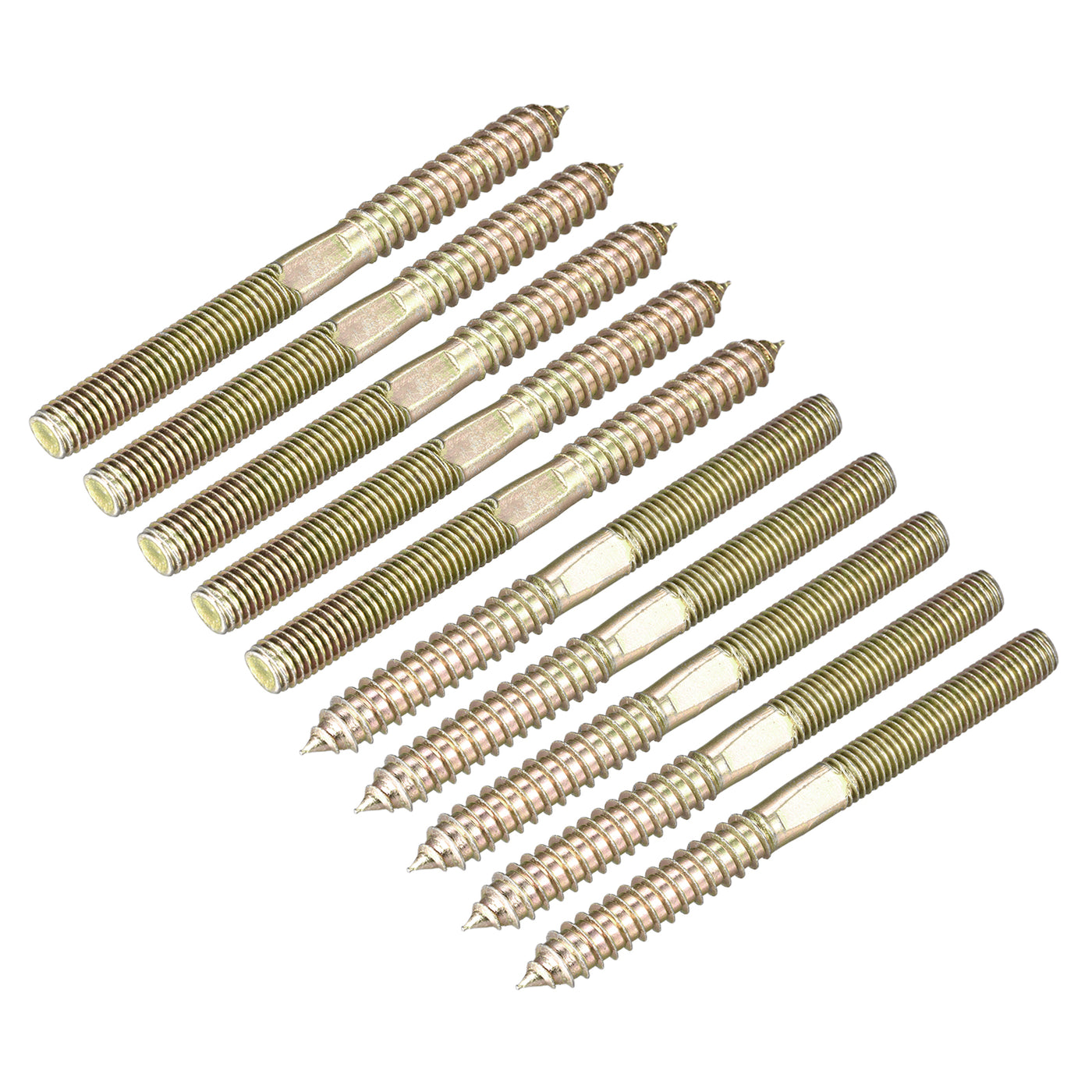 Uxcell Uxcell M10x120mm Hanger Bolts, 8pcs Double Ended Thread Dowel Screws for Wood Furniture