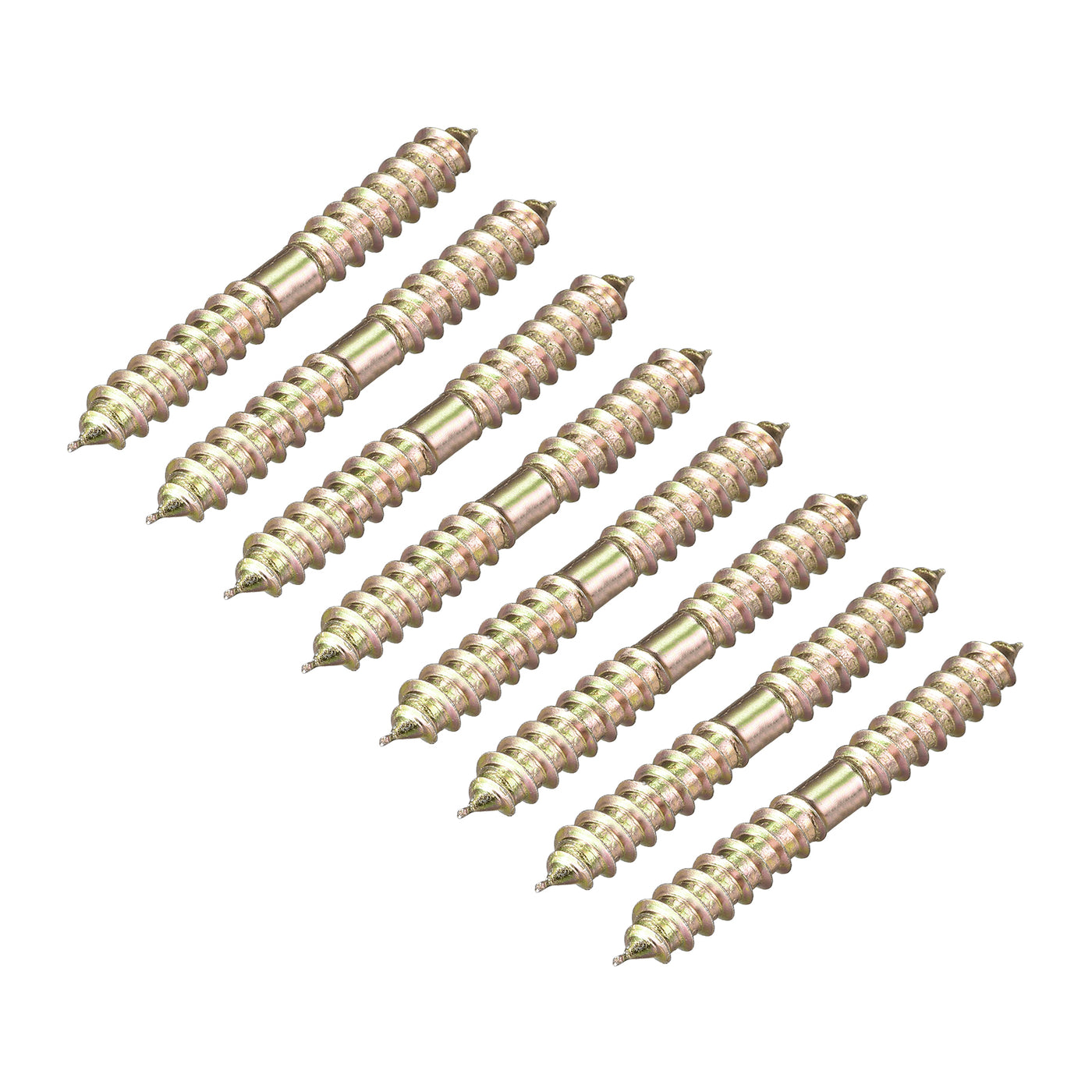 Uxcell Uxcell 8x27mm Hanger Bolts, 8pcs Double Ended Self-Tapping Thread Dowel Screws
