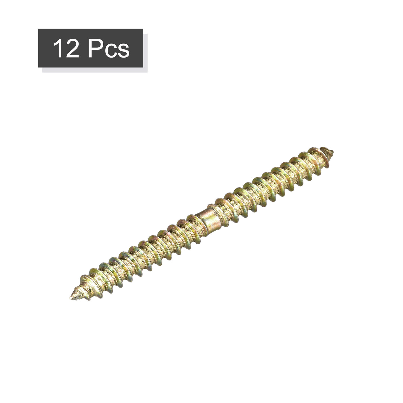 Uxcell Uxcell 8x46mm Hanger Bolts, 12pcs Double Ended Self-Tapping Thread Dowel Screws